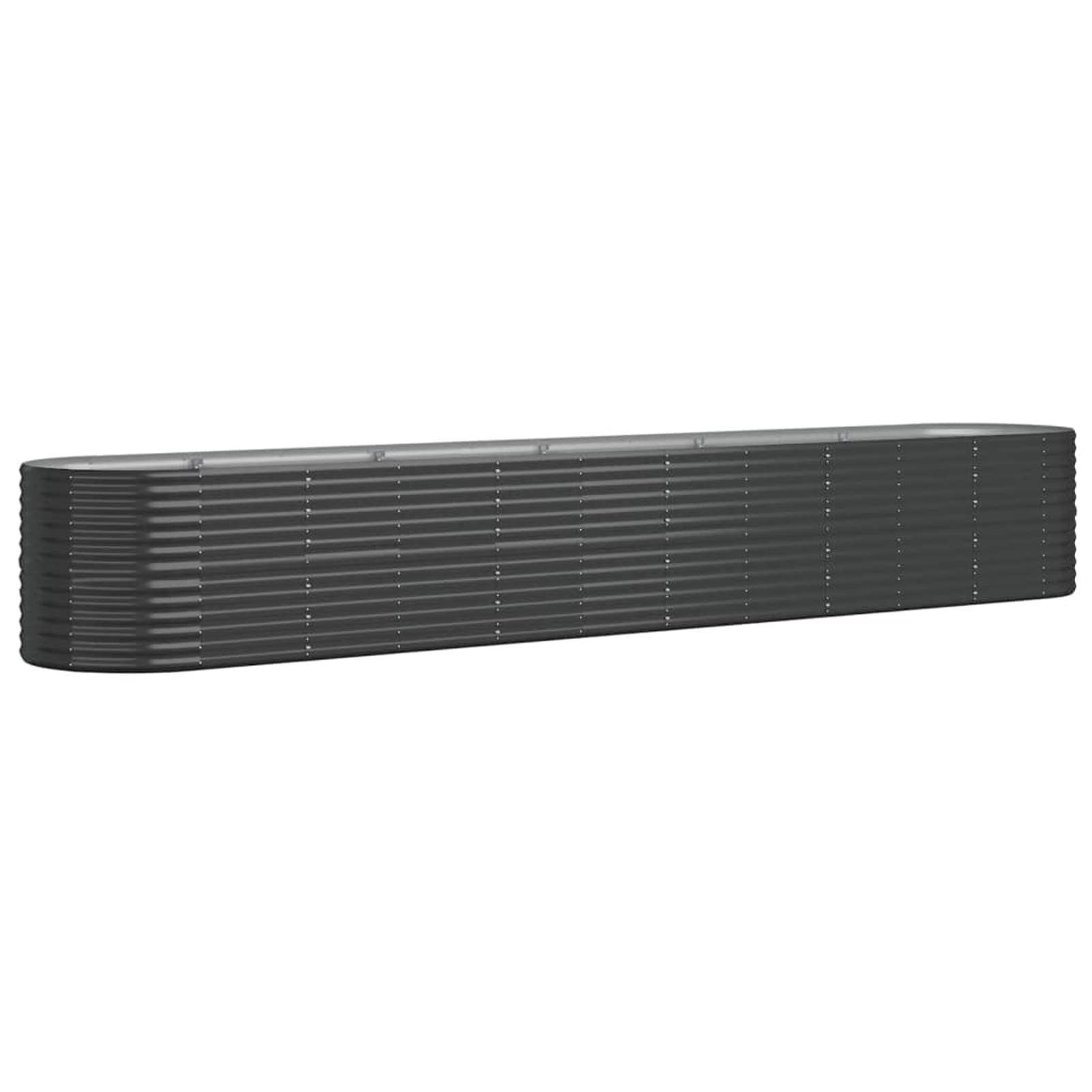 Festnight Arriates de Jardín Oval, Jardinera Elevada Metalico, Jardineras Exterior Grandes, Huerto Urbano Terraza, Jardinera Maceteros de Acero con Recubrimiento, Gris Antracita 440x80x68 cm