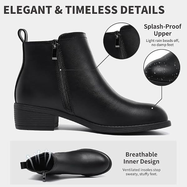 Maxome Ankle Boots For Women Winter Zipper Snow Booties Chunky Low Heel by Maxome - Used condition - Image 3