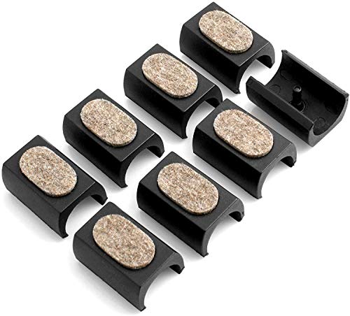 Design61 Filzgleiter 8er Set für Freischwinger Stuhlgleiter Ø 23-25 mm Möbelgleiter Klemmschalengleiter mit geräuschdämpfender Filzgleitfläche Cover