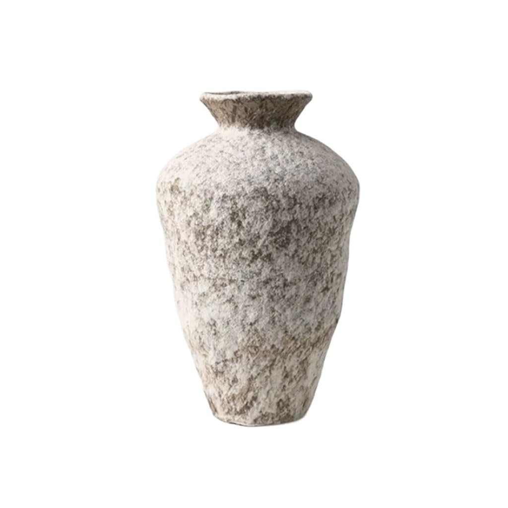 HRGKLMN Vase Handcrafted Wabi-Sabi Ceramic Vase in Stone Look, Minimalist Flower Vase Table Decoration for Dried Plants Natural Branches Home Accessories & Decor,B,S