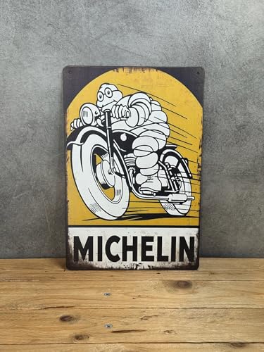 PLAK2L -Plaque Métal Vintage Déco Garage Michelin - 30x20cm