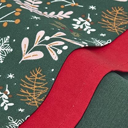 Homescapes 3er-Set Weihnachts-Geschirrtücher Weihnachtswald grün-rot, 3 Küchentücher aus 100% Baumwolle, saugfähige Geschirrhandtücher mit Weihnachts-Dekor – Bild 5