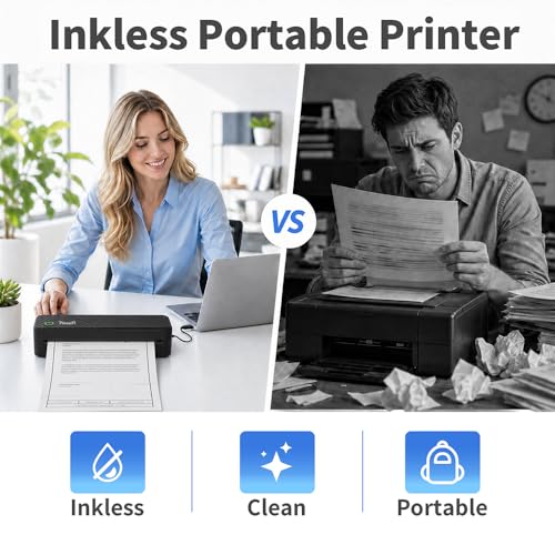 Image of Portable Thermal Printer and Thermal Printer Paper 25 Sheets * 2 Roll