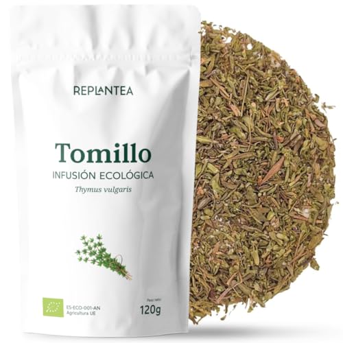 INFUSION DE TOMILLO 100% Ecológica 120g (+60 Tazas) | Tomillo Infusión Expectorante para Combatir Catarros y Tos REPLANTEA®