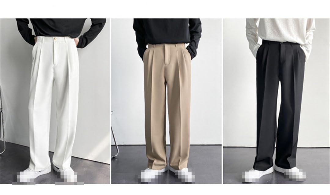 Pantalones De Traje De Pierna Ancha para Hombre Pantalones Rectos Casuales