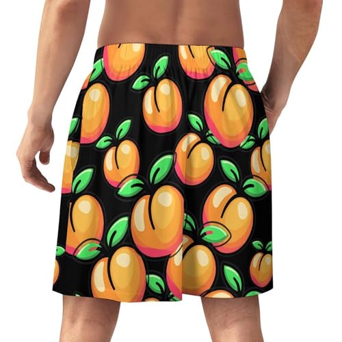 Peach Cute Men's Pajama Bottoms Lounge Pj Shorts Stretch Sleep Shorts for Home Vacation Beach3