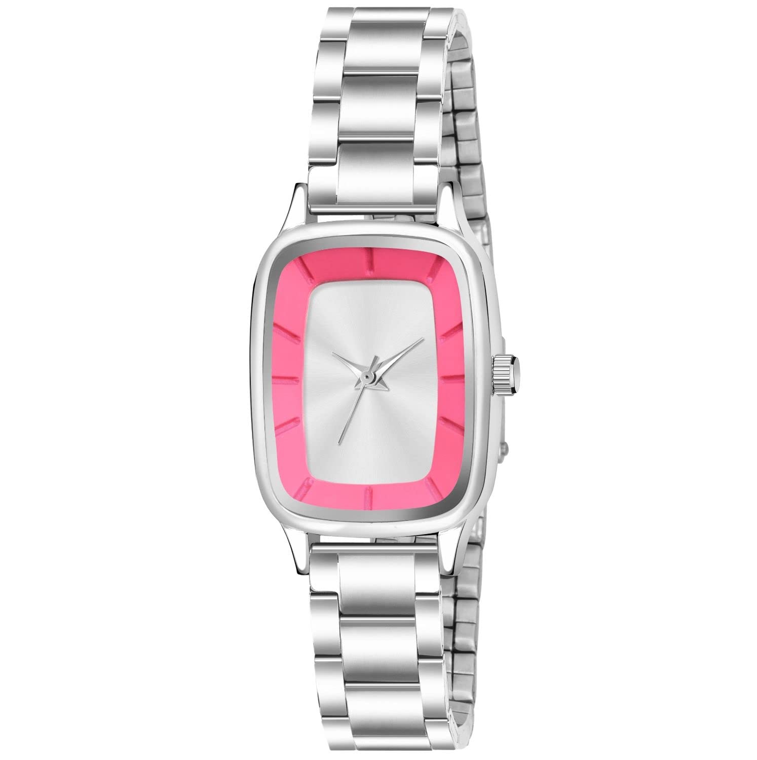 KIROH Analogue Square Dial Metal Strap Girls &Womens Watch (White) (Pink) (B0C538T81K) Amazon Price History, Amazon Price Tracker