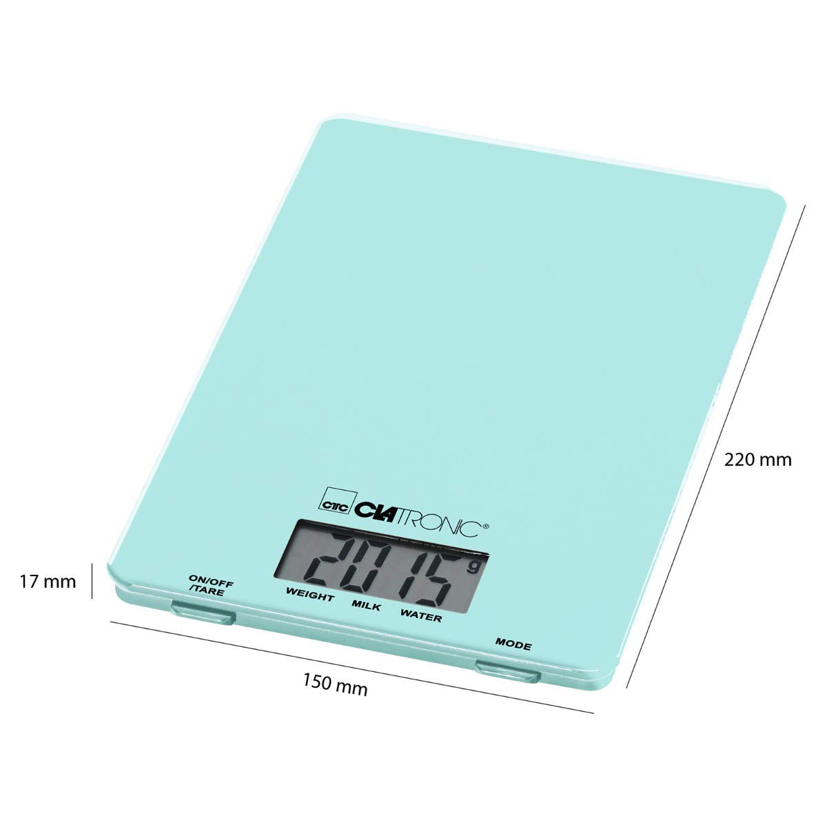 Clatronic Keukenweegschaal | meetbereik tot 5000 g | 1 g stappen | tarra-functie | bakken | koken | glazen weegoppervlak | automatische uitschakeling | LCD-display | rubberen voeten | KW 3626 zwart : Clatronic