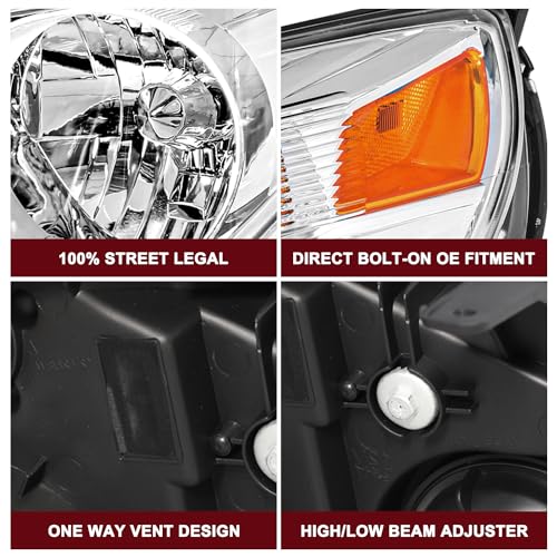JSBOYAT 2010–2015 Chevy Equinox Headlights | OEM Halogen Replacement with Bulbs - Image 6