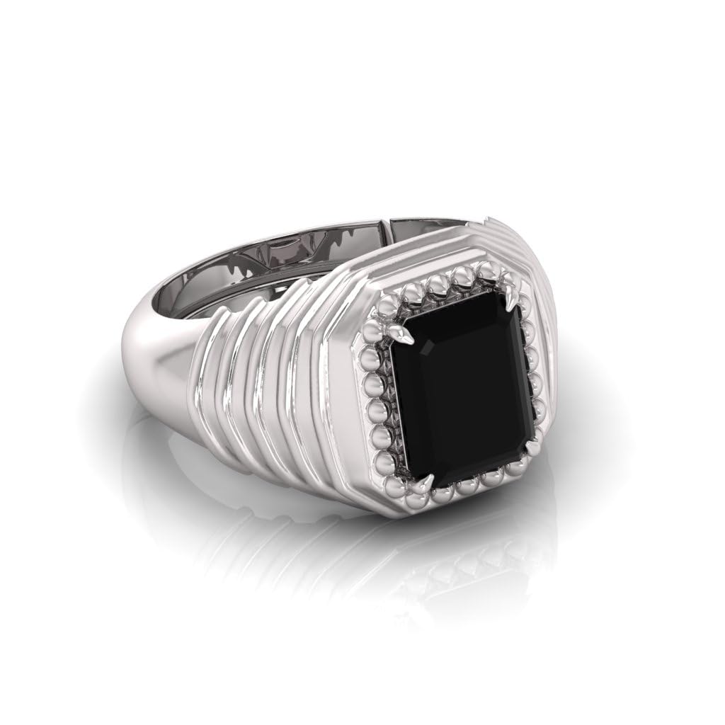 AMG GEMS Sulemani Hakik Ring Akik Ring Original Natural Black Haqiq Precious Gemstone Astrological Adjustable Ring Men and Women 3.25 Ratti To 15.25 Ratti-image-2
