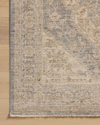 Loloi JUNXJUE-05DENA2780 Magnolia Home By Joanna Gaines Junie Collection Jue-05 Denim/Natural 2'-7 Inch X 8'-0", .38 Pile Height, Runner Rug thumb #5
