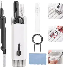Escova de Limpeza Kit Multifuncional Portátil Teclado 7 em 1 Eletrônico limpador de teclado e fone de ouvido Kit de limpeza de celular pano de limpeza de microfibra de tela Premium