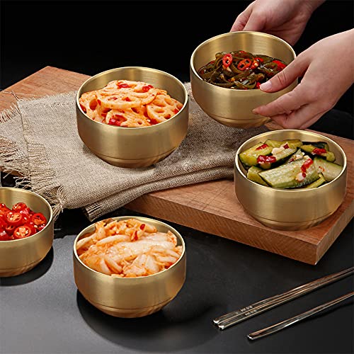 Roucerlin 4Pack Thick 304 Stainless Steel Bowls, Small Double Wall Rice Bowls, Stainless Steel Soup Bowl Salad Bowl Noodle Bowl thumb #6