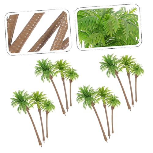 KAILIKETIY 12個 ミニチュア椰子樹模型 軽量耐久製 精巧な造形 サンドテーブル用風景植物 模型ヤシ木 ミニチュア景観飾り