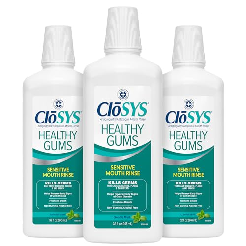 CloSYS Healthy Gums Mouthwash 32 Fl Oz, Pack of 3,
