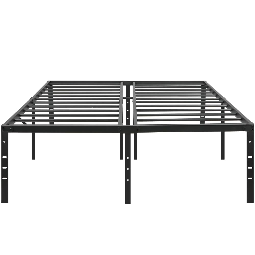 Panana Heavy Duty Tall 15.6nch Platform Twin Bed Frame with Large Under Bed Storage Metal Bedframe No Box Spring Needed for Kids Teenager Adults (Queen)
