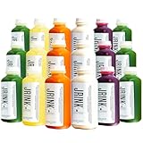 JRINK by Purée Intermediate 3 Day Juice Cleanse, Freshly Juiced-on-Demand, Cold Pressed Juices of 100% Organic Fruits/Vegetables, No Preservatives, 18 bottles packed in the safest HDPE plastic, 16oz