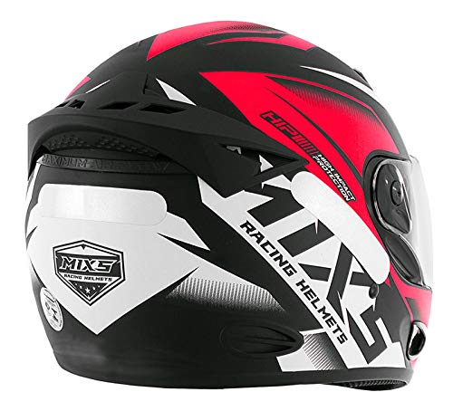 Capacete Moto MX2 Storm Preto com vermelho Brilhante 62