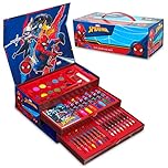 Marvel Art Supplies for Kids Art Set Avengers Painting Colouring Sets for Children Crayons Paints Markers Iron Man Captain America Hulk Art Case (Multicolor Spiderman)