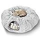 Mfsdai Katzentunnel große Katzenspielzeug mit Plüsch Katze Bett Multifunktionales Katzenspielzeug Katzentunnelbett mit Hängenden Ball und Guckloch für Kaninchen Frettchen