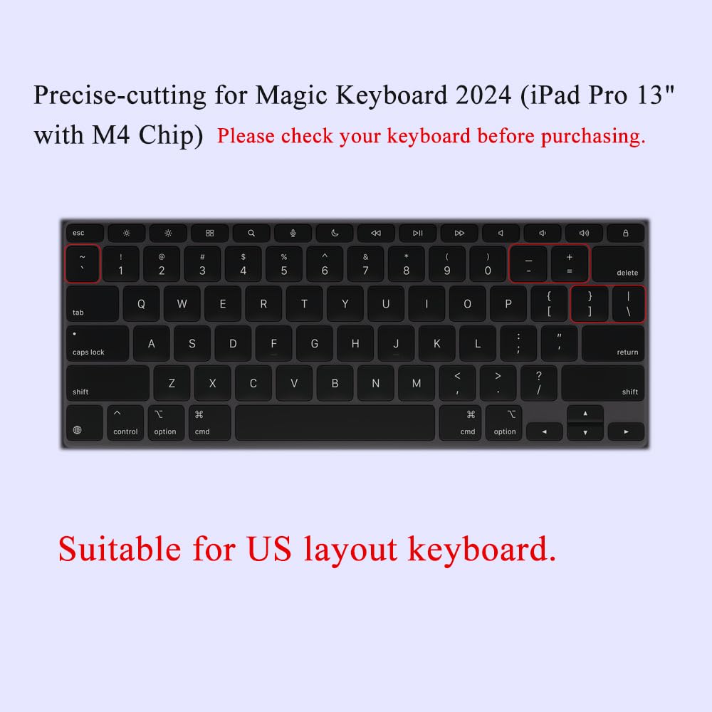 Arisase Ultra Thin TPU Keyboard Cover Skin for iPad Pro 13
