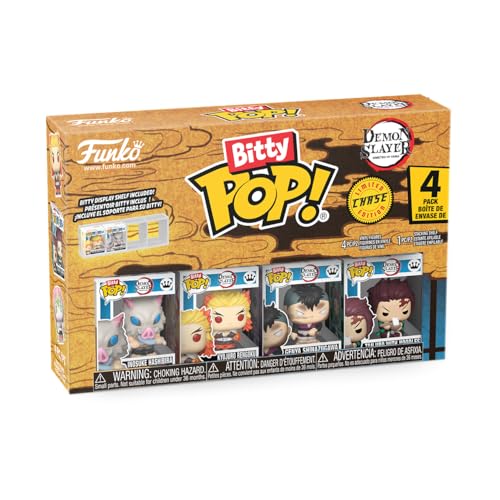 Funko Bitty POP! Demon Slayer- Inosuke - 4 Pack - 0,9 pollici (2,2 cm) Da collezione - Scaffale espositivo impilabile incluso - Idea regalo - Per sacchetti da festa - Decorazione per torta