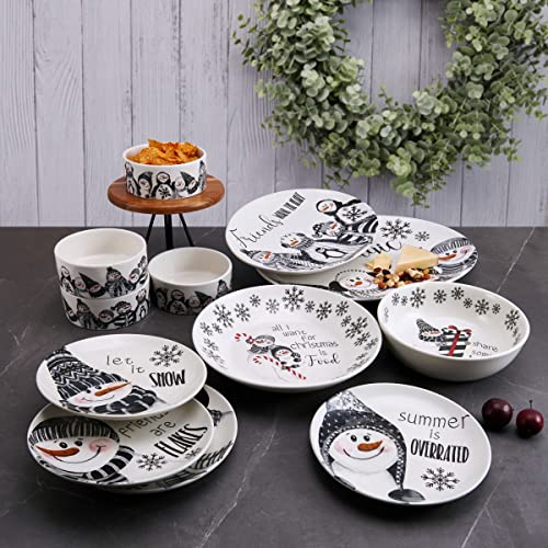 Fitz-and-Floyd-Snow-Days-Snowman-Set-of-4-Appetizer-Salad-Plates-825-Inch-Multicolored Fitz and Floyd Snow Days Snowman Set of 4 Appetizer Salad Plates 825 Inch Multicolored