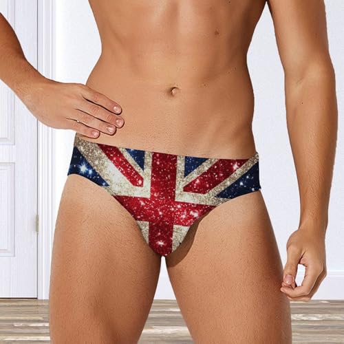 England Shining UK Flag Print Mens Swim Briefs Low Waist Swim Trunks Swimsuit4