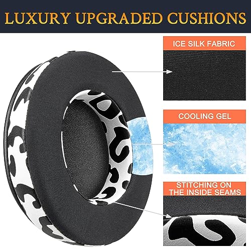 Image of SOULWIT Cooling-Gel Ear Pads Cushions Replacement, for Razer Kraken 2019 /Tournament Edition /Ultimate /Kitty, Earpads for Nari /Essential /Ultimate, Kraken X /V3 X Headset - Snow Leopard