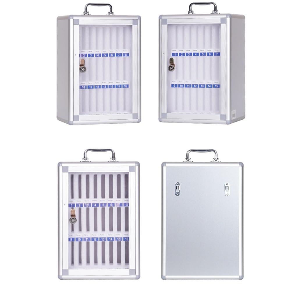 12/24/36/48/60 Gabinete De Almacenamiento para Teléfonos Móviles Almacenamiento Teléfono Aleación Aluminio Taquillas con Cerradura para Aulas, Despachos Y Centros De Examen (Plateadas)(24)