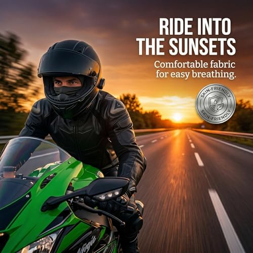 Image of UV-Protected Full Face Mask for Men and Women, Breathable Helmet Liner, Sweat Absorbing, Odour-Free, 4-Way Stretch, Sun & Dust Protection - Perfect for Bike Riding