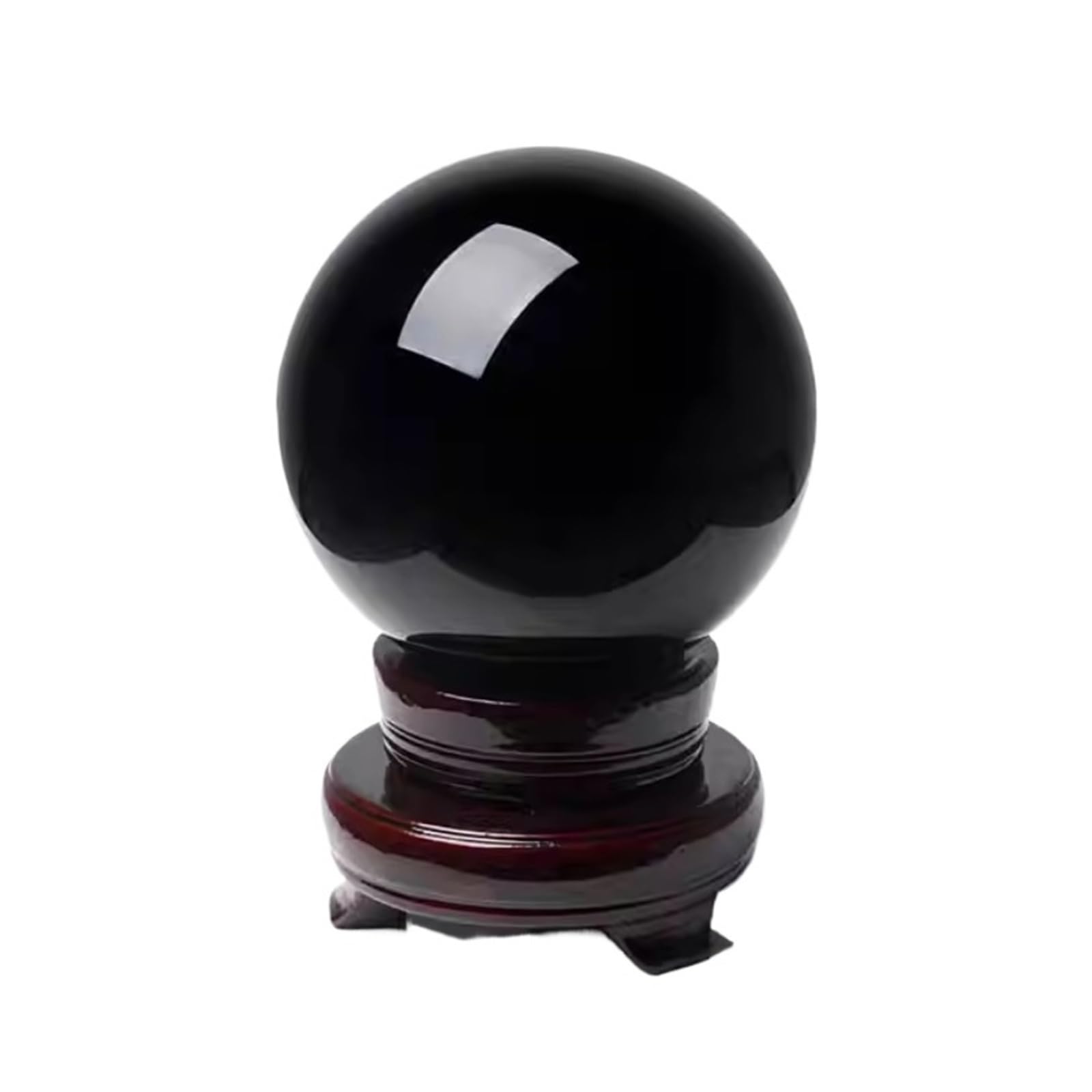 Crystal Ball Ornament Natural Black Obsidian Sphere Crystal Ball Stone For Office Ornaments Decoration(8cm)