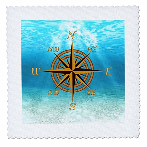 12x12 inch Quilt Square - Classic Nautical Compass Design for Sailors Boating and Sailing. Creative Studios – Sailing