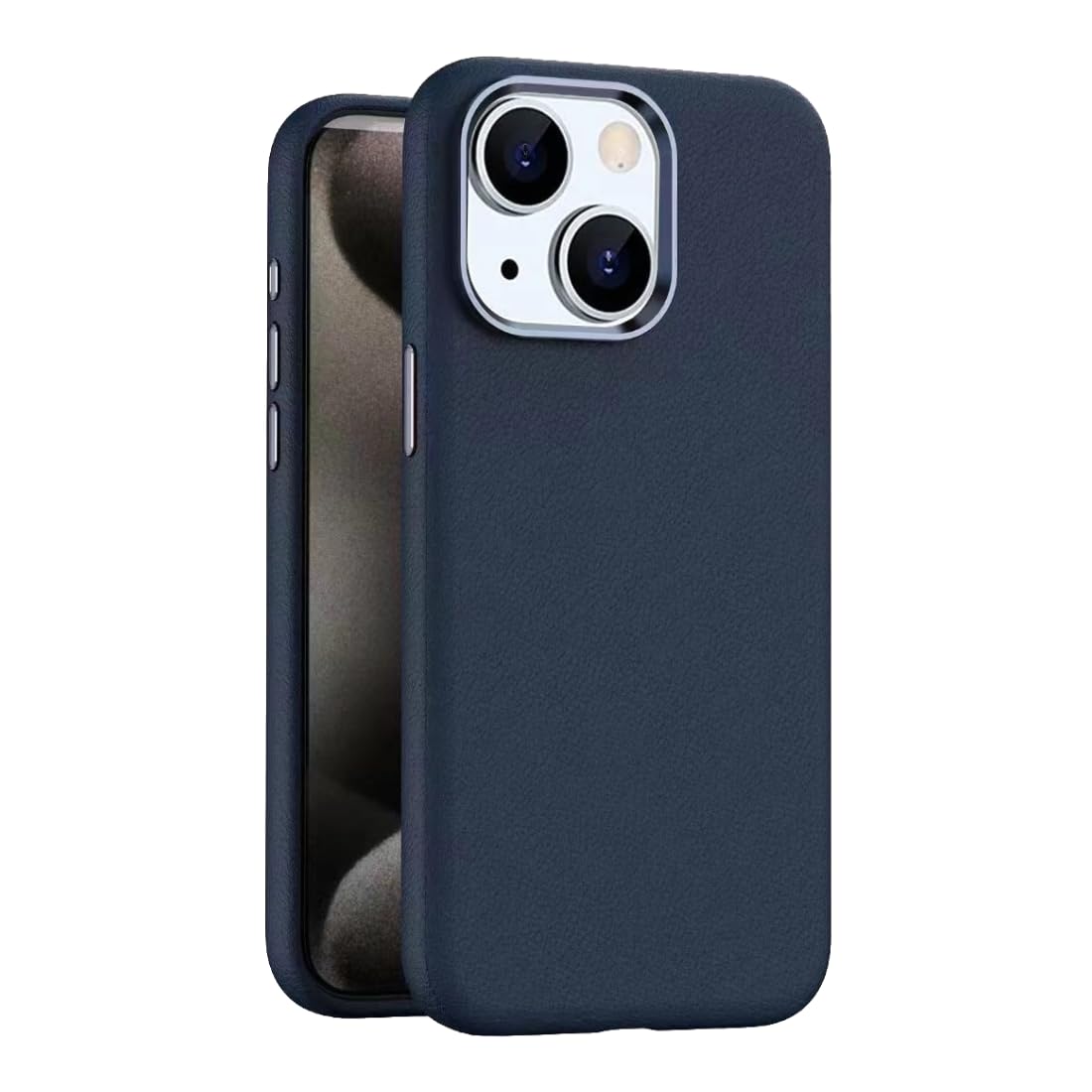 Captese MagIT Premium Skin Series Leather Case for iPhone 15 Plus (6.7-inch), with TPU Sides, Drop Protection, MagSafe Compatible, Colored Aluminium Buttons (Blue) (B0DCHH33W5) Amazon Price History, Amazon Price Tracker