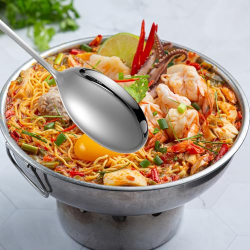 TIESOME Large Serving Spoon, 3 Pcs Serving Spoons Set, Stainless Steel Buffet Serving Spoon Table Spoons Long Handle Soup Spoons Cooking Spoon Kitchen Tool for Kitchen Cooking Restaurant Banquet - Image 6