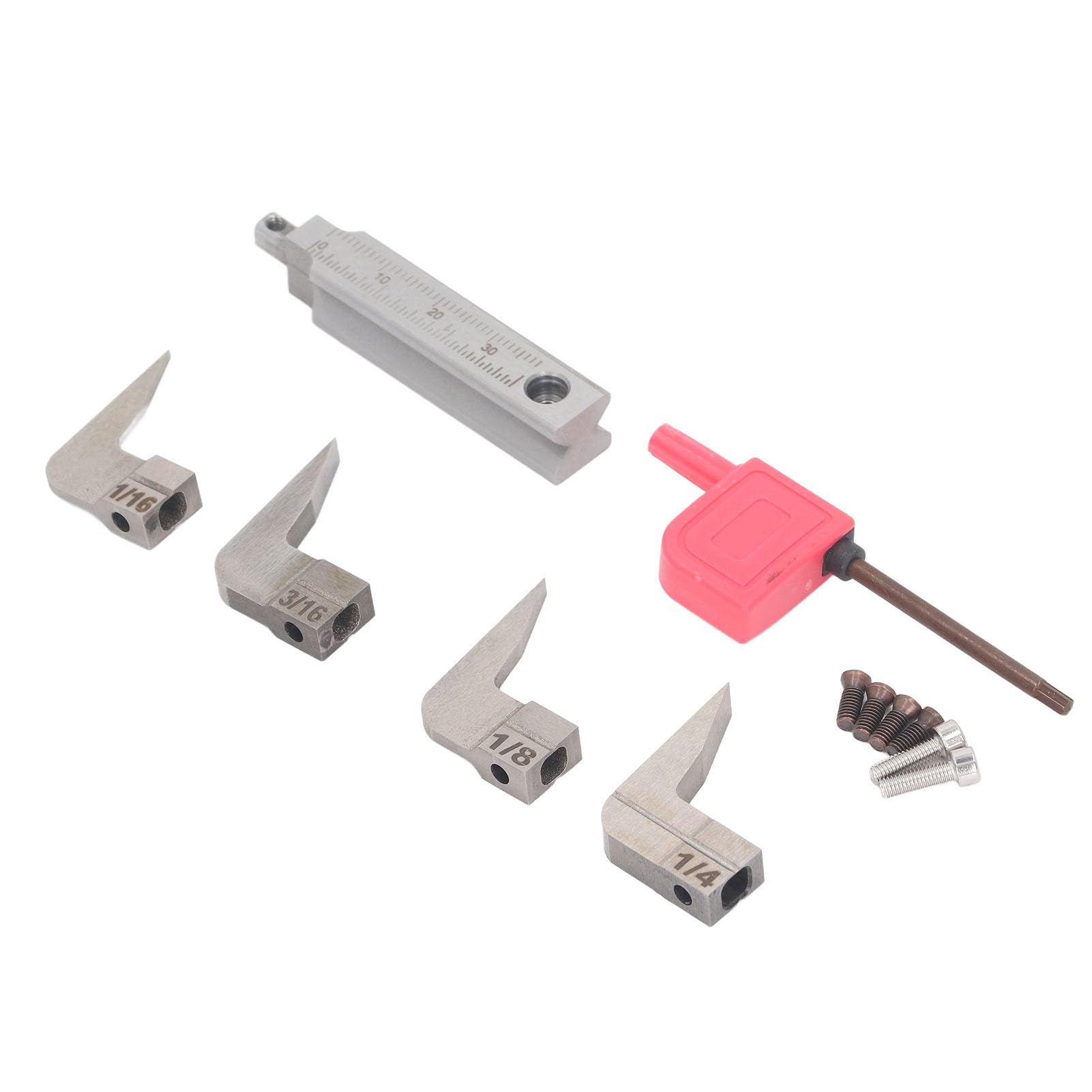 Juego de 4 cuchillas para cepillo de router, cuchillas de repuesto de carburo para cepillo manual en anchos de 1/16, 1/8, 3/16 y 1/4 de pulgada, con caja de almacenamiento, para
