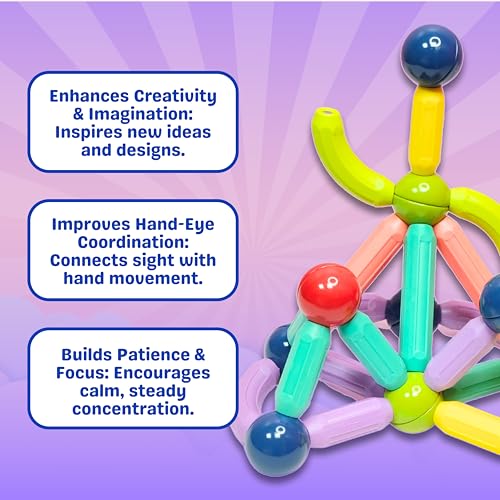 Image of Magnetic Building Blocks for Kids | Construction STEM Building Toys for Kids 2-5 Years | Safe Magnetic Blocks for Toddlers, Boys & Girls | Educational Blocks & Magnet Toys (Multicolour, 36)
