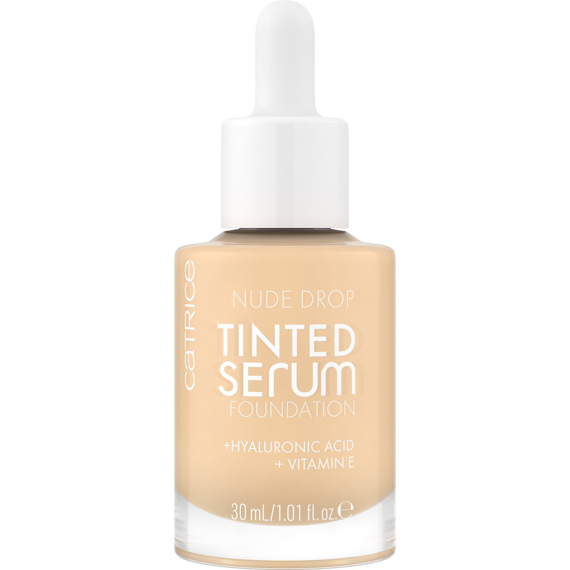 Catrice Nude Drop Tinted Serum Foundation, Nr. 005W, Nude, langanhaltend, mattierend, natürlich, für sensible Haut, vegan, ölfrei, ohne Parfüm, ohne Alkohol, 1er Pack (30ml)