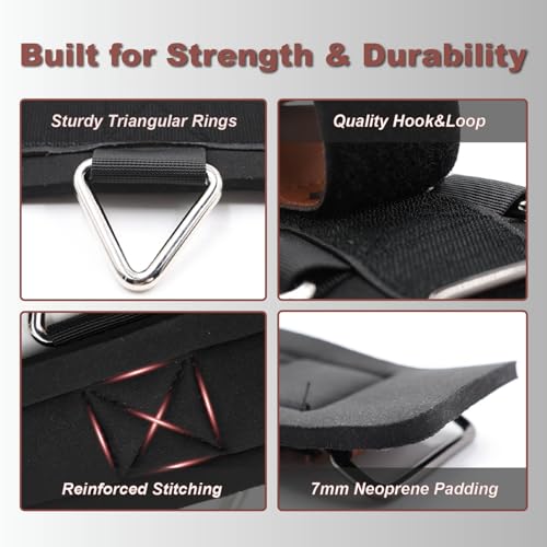 Image of Wrist Cuffs for Cable Machines - Padded & Adjustable Straps for Lateral Raises, Tricep Pushdowns & Strength Training