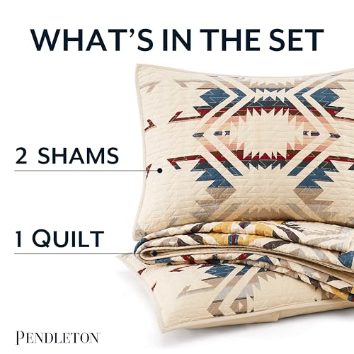 image for Pendleton White Sands Full/Queen Quilt Bedding Set with 2 Shams Premiu