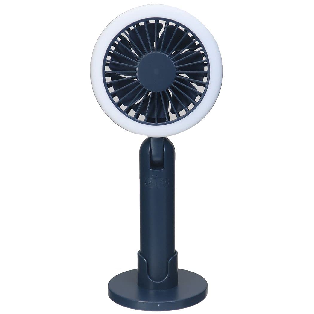 Amazon.co.jp: [携帯用扇風機]LEDライト付き ハンディファン/ネイビー