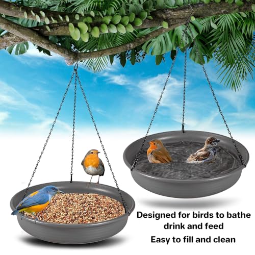 Image of CARGEN Hanging Bird Bath Bowl - Window Bird Water Feeder Tray for Outdoors