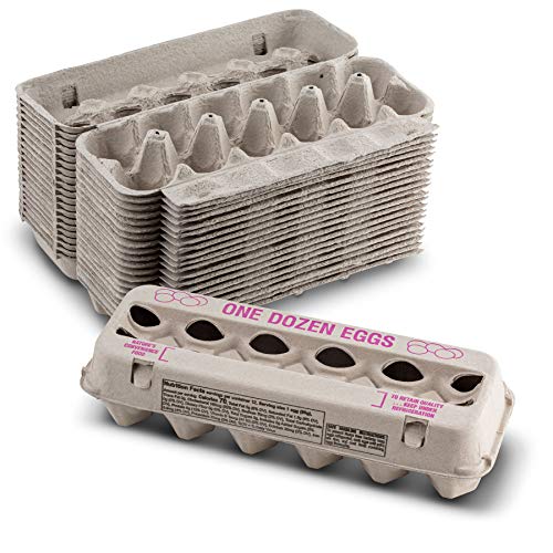 Printed Natural Pulp Egg Cartons Holds Up to Twelve Eggs (1 Dozen) - Strong Sturdy Material Perfect For Storing Extra Eggs - by MT Products (20 Cartons) Printed Natural Pulp Egg Cartons Holds Up to Twelve Eggs (1 Dozen) - Strong Sturdy Material Perfect For Storing Extra Eggs - by MT Products (20 Cartons)