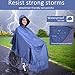 Fonakei Wheelchair Poncho Wheelchair Covers Waterproof with Reflective Strips Rain Ponchos for Adults Reusable, Adjustable Hood,Secure Buckle Straps Electric Wheelchair Accessories (Navy Blue)
