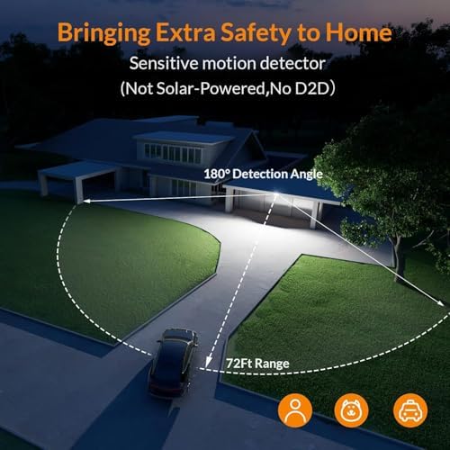 LEPOWER LED Security Lights Motion Sensor Light Outdoor, 38W 4200LM Light, 5500K, IP65 Waterproof, 3 Head Detected Flood Light for Garage, Yard, Porch (White)