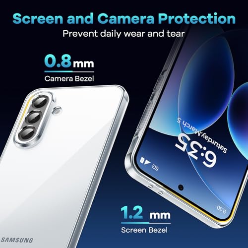 caslord Hülle für Samsung Galaxy A57 5G, 1 Handyhülle mit 2 Stück Hartglas, Weiche TPU Transparent Stoßfest Schutzhülle Durchsichtige… – Ansicht 4