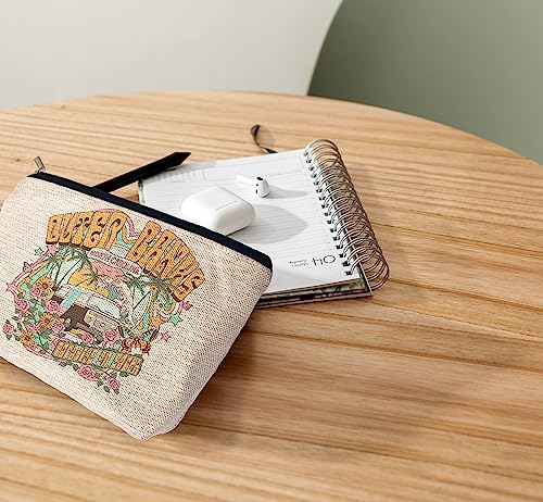 Ayxvt Outer Banks Paradise On Earth Decor Cosmetic Bag,Retro Summer Bus Sand beach Clipart Decorative Women's Makeup Bag Zipper Pouch Travel Toiletry,Gifts For Summer Lovers Women Girls4