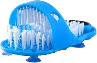Shower Foot Scrubber, Feet Cleaner for Shower Floor with Dead Skin Remover File and Suction Cups (1PCS Blue)