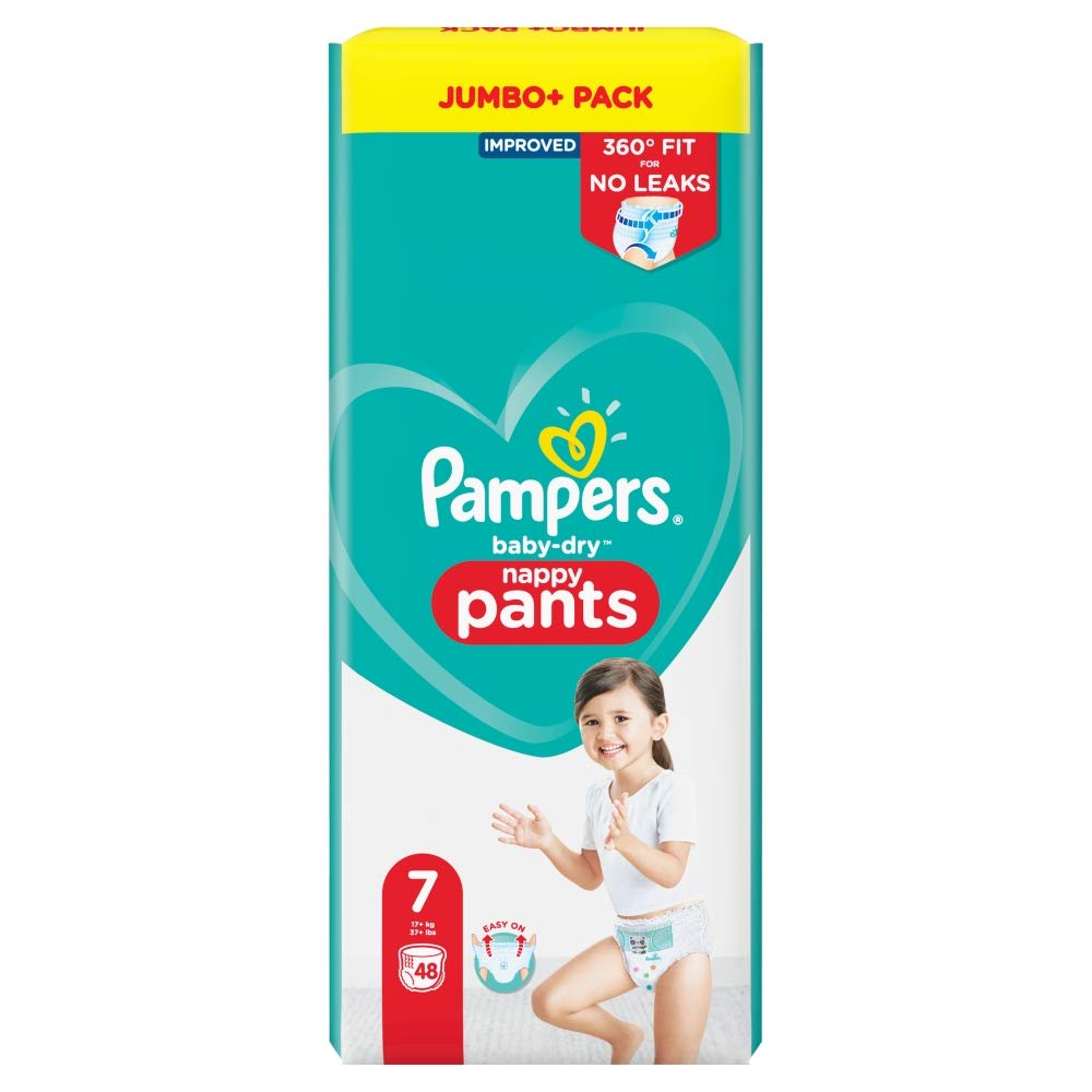 Pampers Baby-Dry Nappy Pants Size 7, 48 Nappy Pants, 17+kg, Jumbo+ Pack — image 1