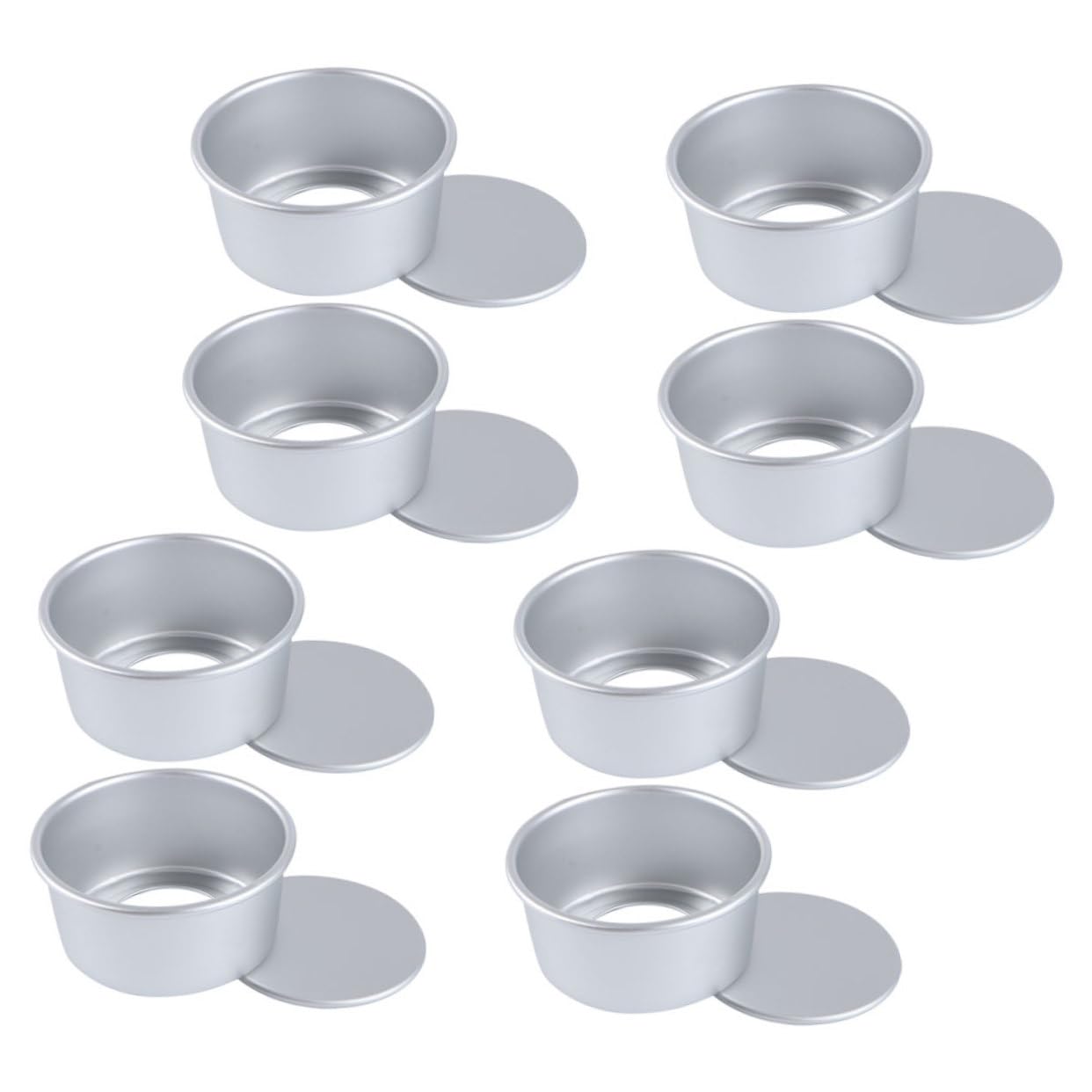 Hohopeti 8 piezas Molde Bizcocho Redondo Anodizado con Fondo Desmontable de Bandeja Antiadherente para Repostería y Pastelería Resistente al Calor y Fácil de Limpiar para Tartaletas y